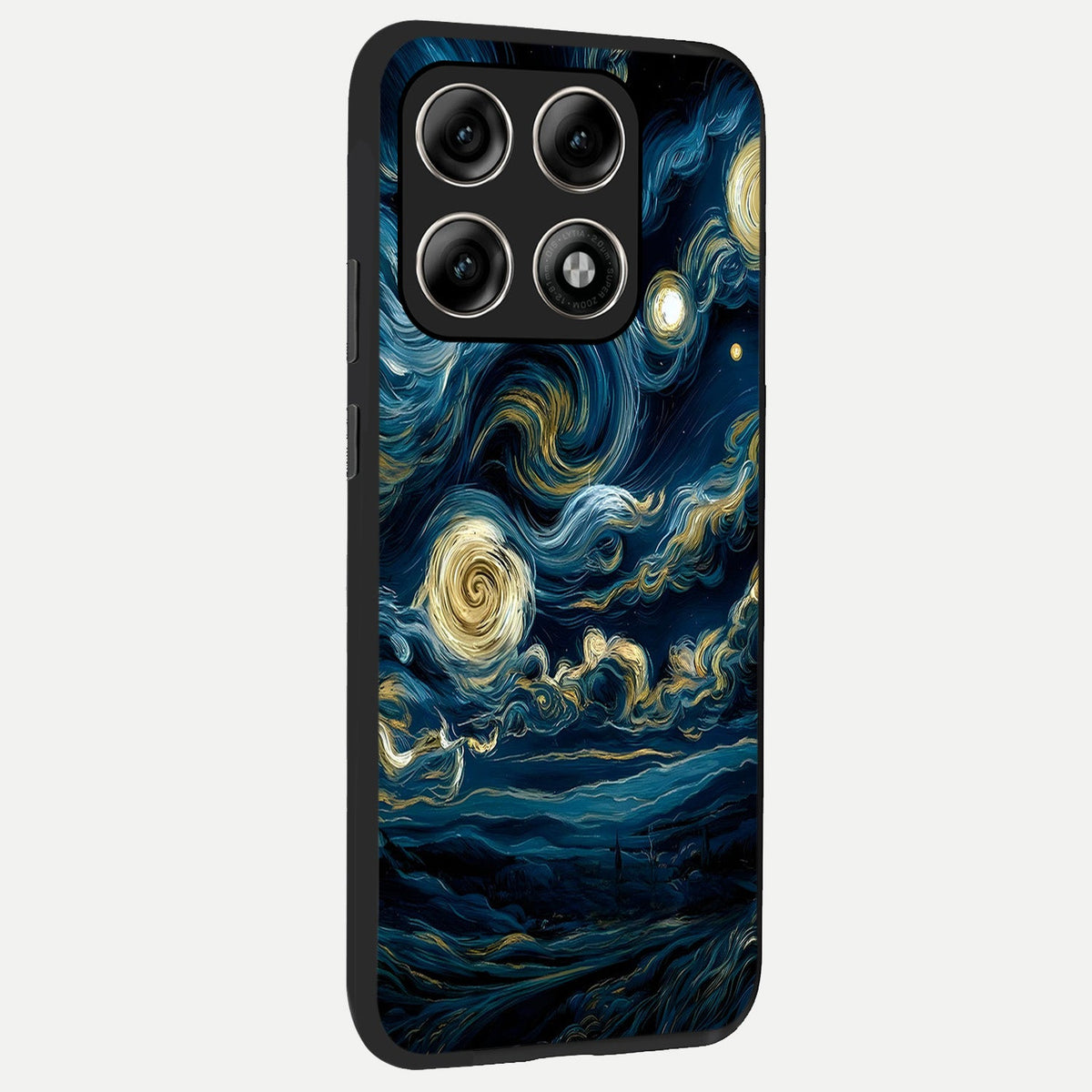  Midnight Sky Whirl back cover For Moto Edge 70 Pro slim fit glass case with vibrant aesthetic design