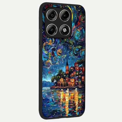  Moonlight Harbor Glow back cover For Moto Edge 70 Pro slim fit glass case with vibrant aesthetic design