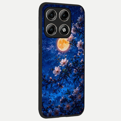  Moonlit Blossoms Night back cover For Moto Edge 70 Pro slim fit glass case with vibrant aesthetic design