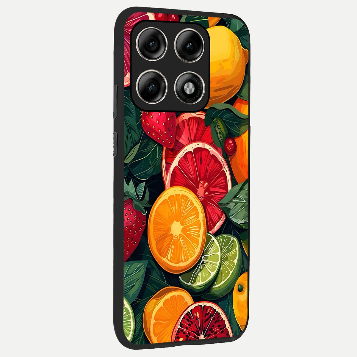  Multiple Fruits back cover For Moto Edge 70 Pro slim fit glass case with vibrant aesthetic design