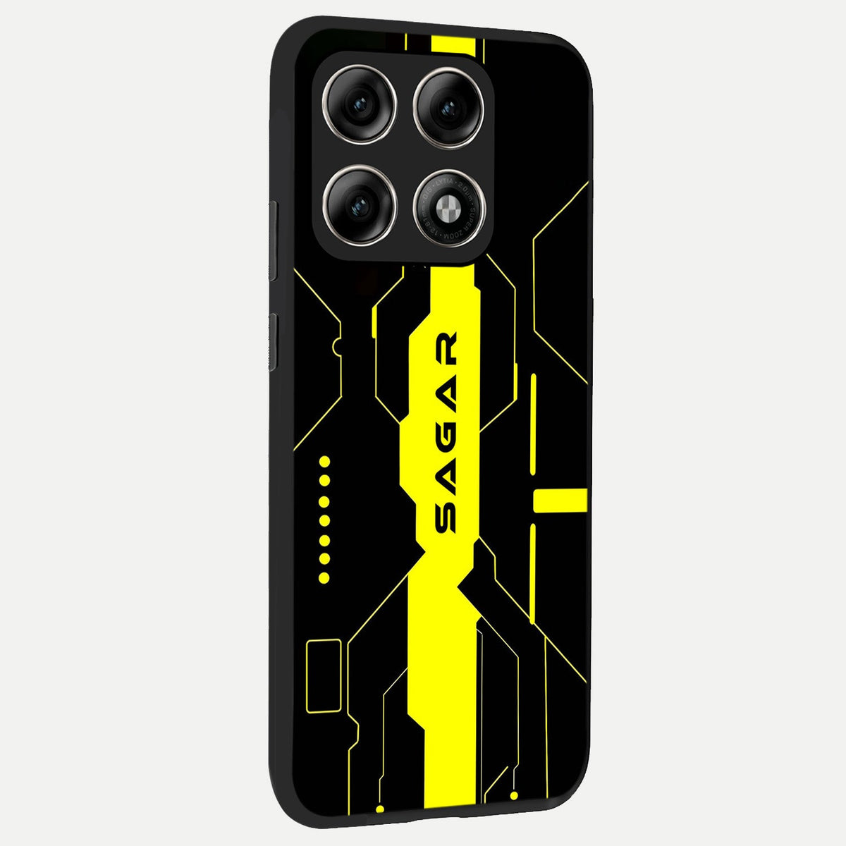  Neon CYBERPUNK Custom Name back cover For Moto Edge 70 Pro slim fit glass case with vibrant aesthetic design