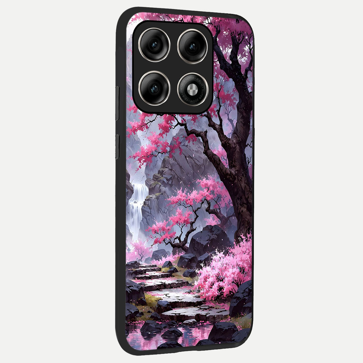 Pink Sunflower Glow back cover For Moto Edge 70 Pro slim fit glass case with vibrant aesthetic design