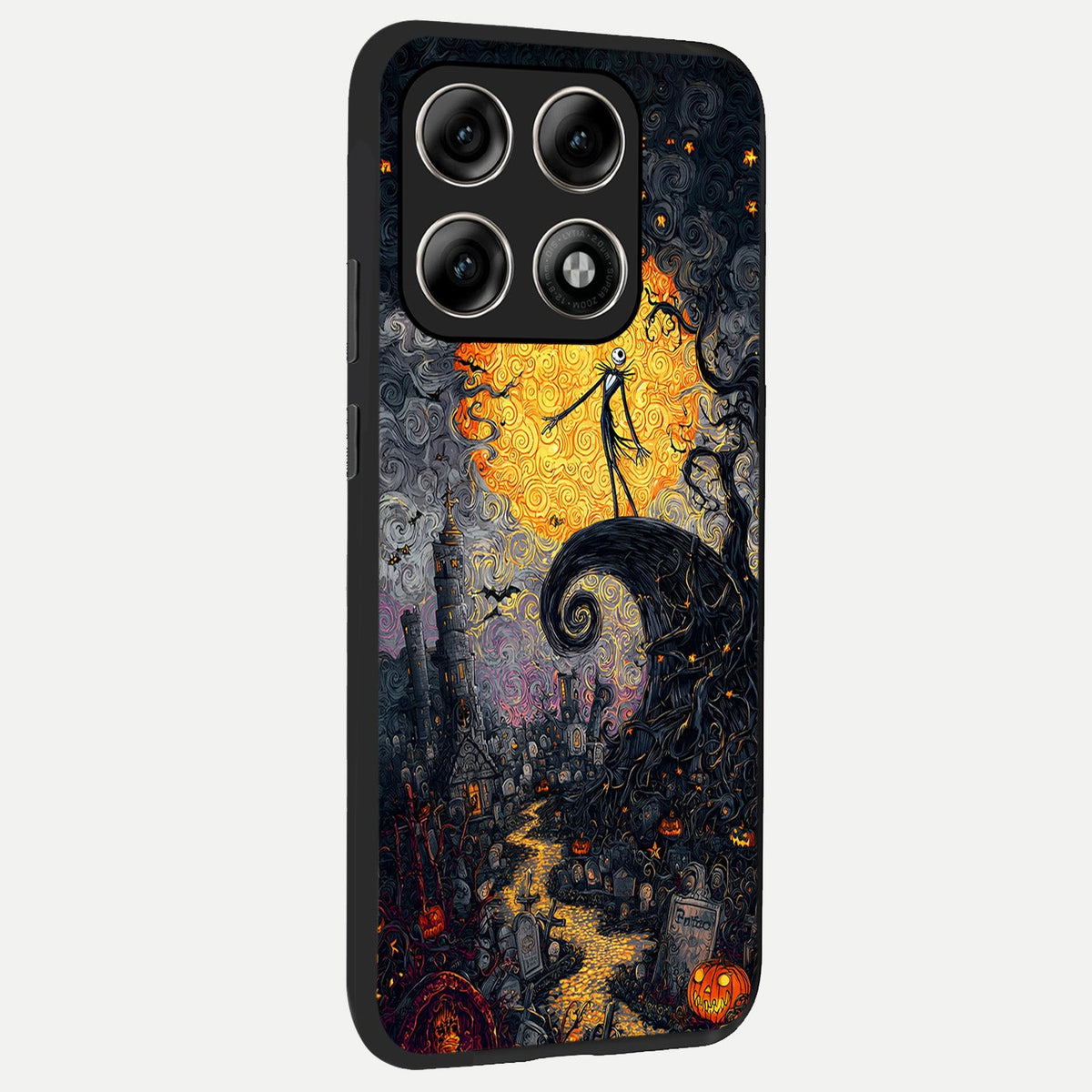  Pumpkin Moon Night back cover For Moto Edge 70 Pro slim fit glass case with vibrant aesthetic design