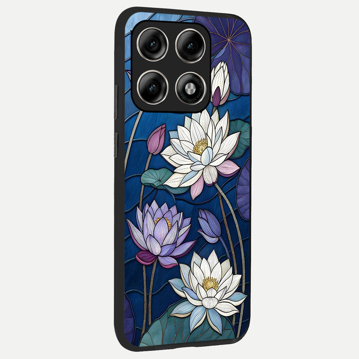  Purple Lotus Stained back cover For Moto Edge 70 Pro slim fit glass case with vibrant aesthetic design