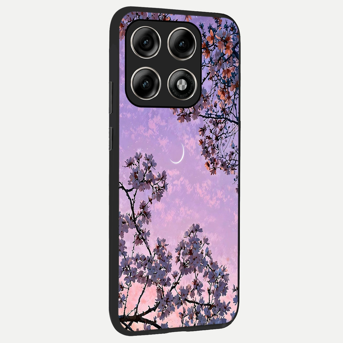  Purple Serenity Moon back cover For Moto Edge 70 Pro slim fit glass case with vibrant aesthetic design