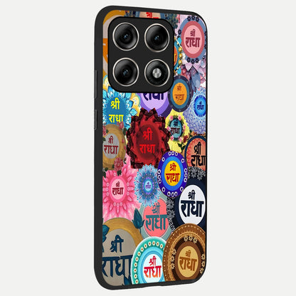  Radha Divine Bloom back cover For Moto Edge 70 Pro slim fit glass case with vibrant aesthetic design