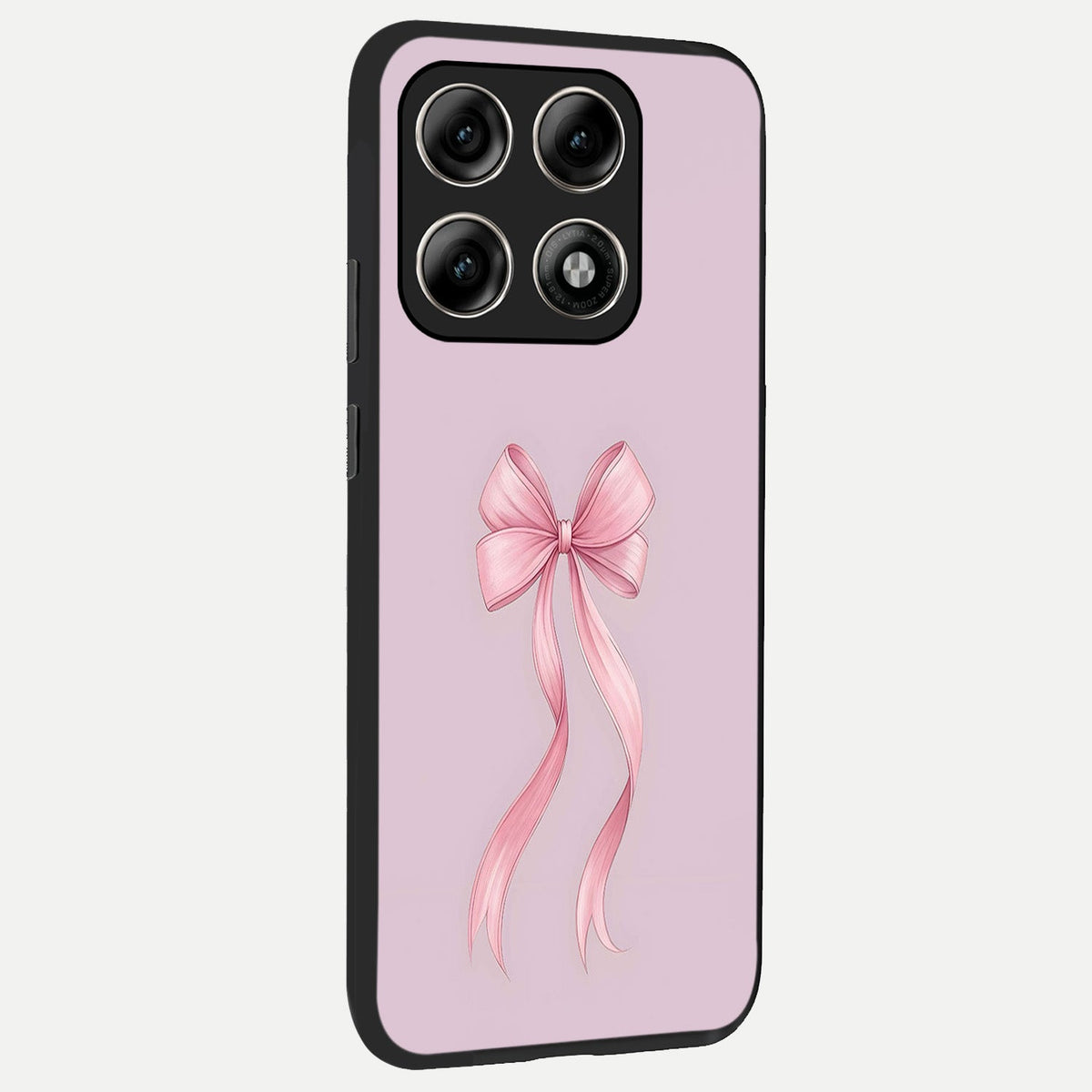  Soft Blush Bow back cover For Moto Edge 70 Pro slim fit glass case with vibrant aesthetic design