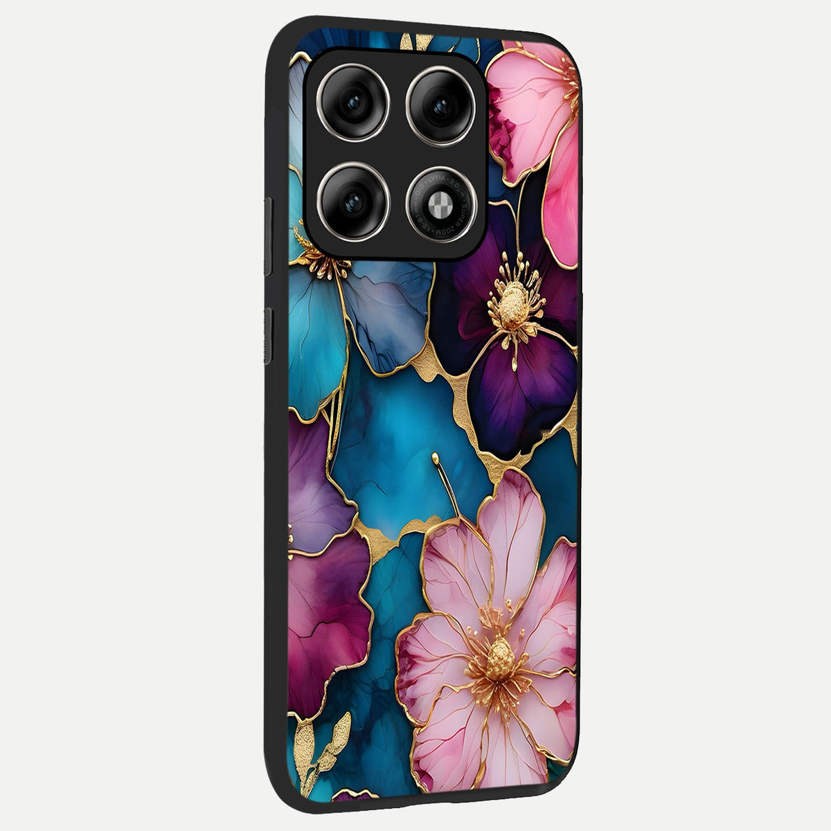  Sparkle Floral back cover For Moto Edge 70 Pro slim fit glass case with vibrant aesthetic design