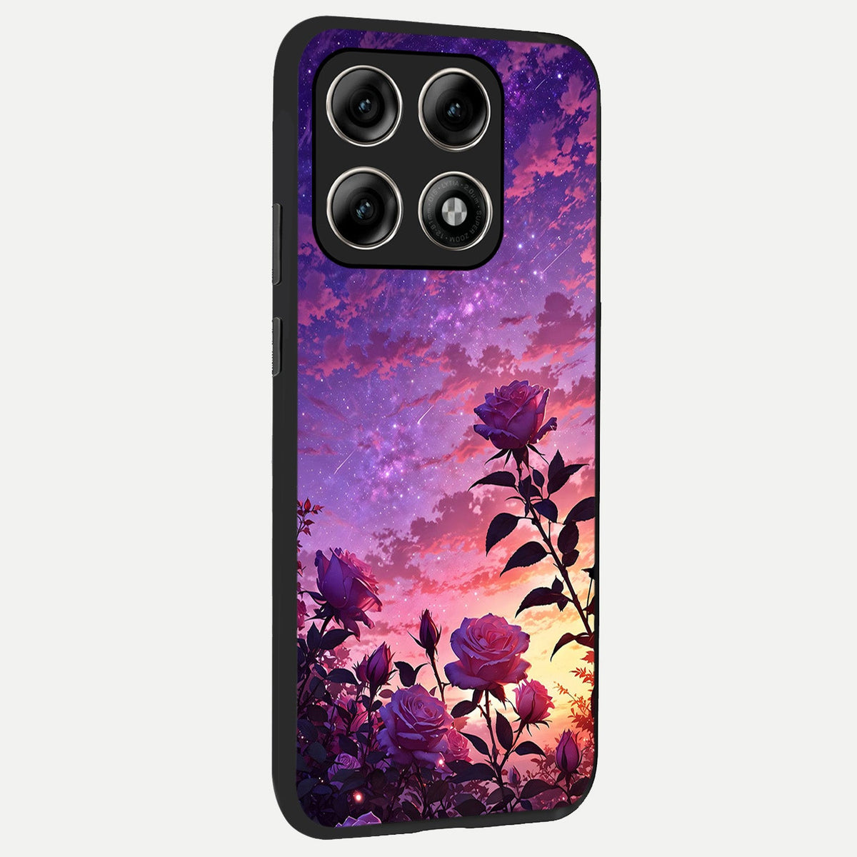  Starlit Rose Twilight back cover For Moto Edge 70 Pro slim fit glass case with vibrant aesthetic design