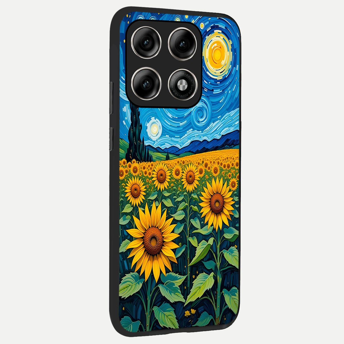  Starry Sunflower Dreams back cover For Moto Edge 70 Pro slim fit glass case with vibrant aesthetic design