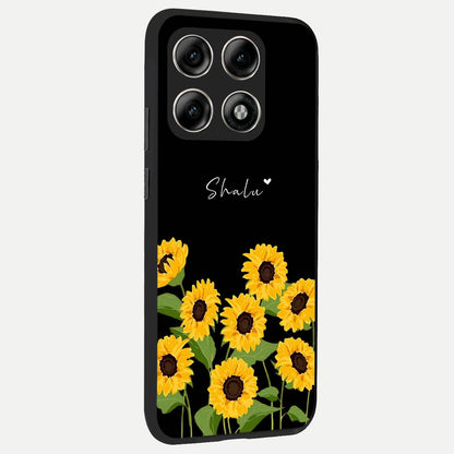  Sunflower Sky Bloom back cover For Moto Edge 70 Pro slim fit glass case with vibrant aesthetic design