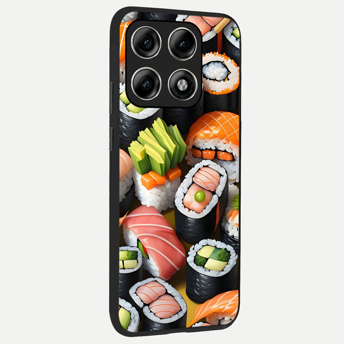  Sushi Food Pattern back cover For Moto Edge 70 Pro slim fit glass case with vibrant aesthetic design
