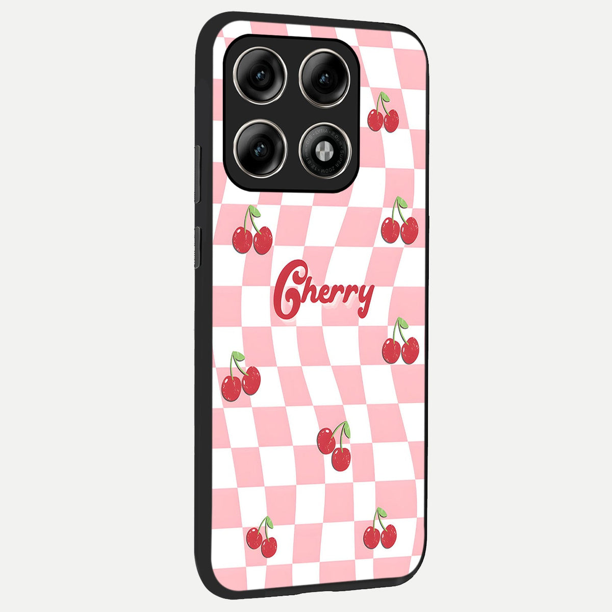  Sweet Cherry Vibes back cover For Moto Edge 70 Pro slim fit glass case with vibrant aesthetic design