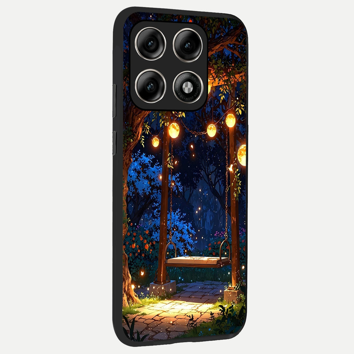  Twilight Garden Swing back cover For Moto Edge 70 Pro slim fit glass case with vibrant aesthetic design