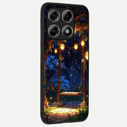  Twilight Garden Swing back cover For Moto Edge 70 Pro slim fit glass case with vibrant aesthetic design