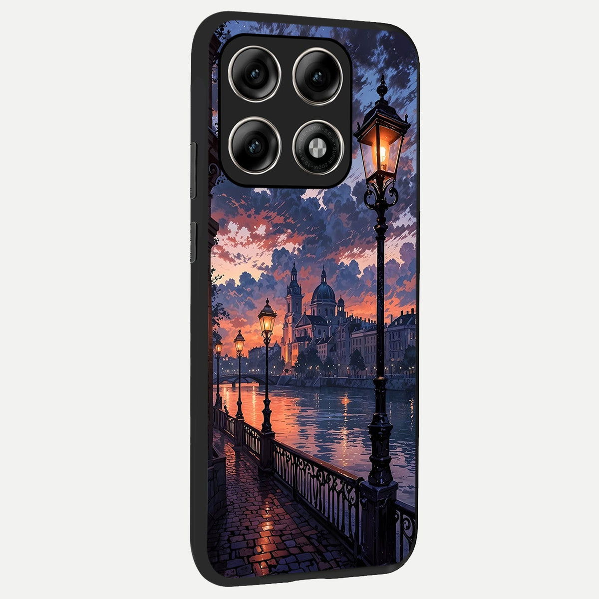  Twilight River Lights back cover For Moto Edge 70 Pro slim fit glass case with vibrant aesthetic design