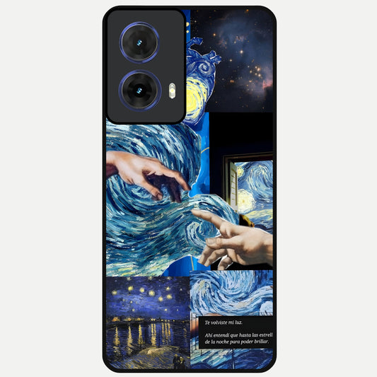  Aesthetic Vando Hands Glass Case For Moto G85 back cover – full design glossy printed glass finish