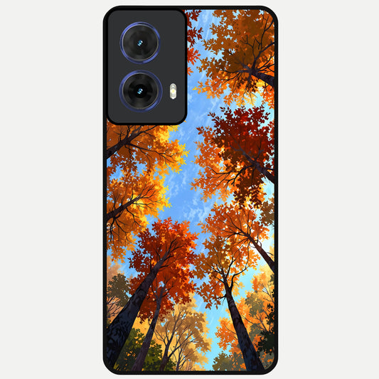  Autumn Sky Rise Glass Case For Moto G85 back cover – full design glossy printed glass finish