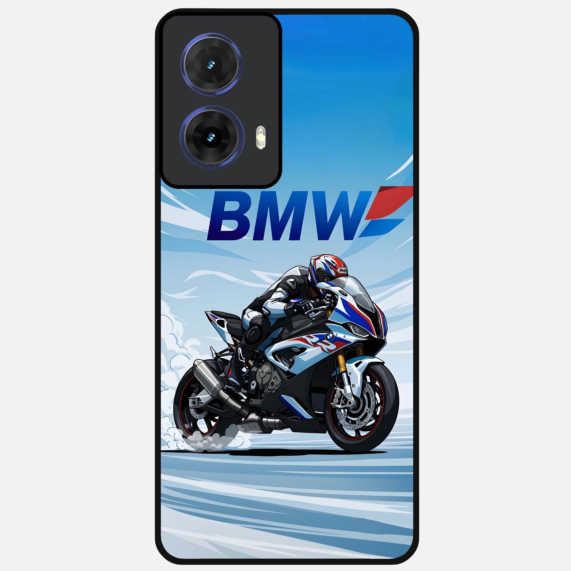  BMW Power Drift Glass Case For Moto G85 back cover – full design glossy printed glass finish