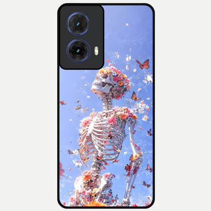  Bloom Beyond Bones Glass Case For Moto G85 back cover – full design glossy printed glass finish