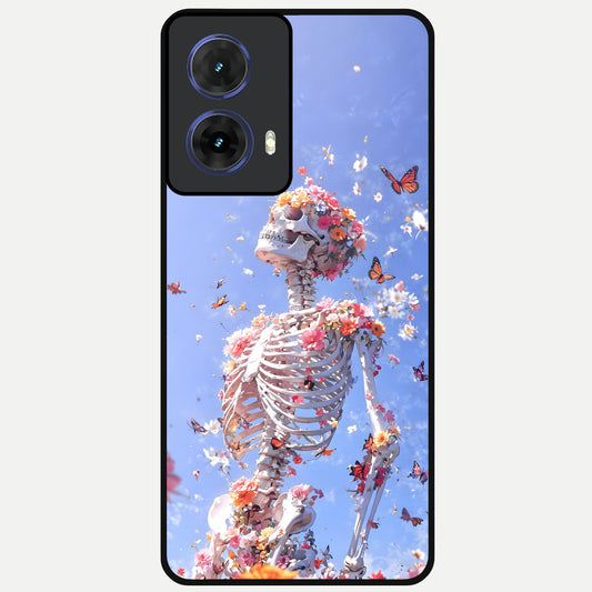  Bloom Beyond Bones Glass Case For Moto G85 back cover – full design glossy printed glass finish