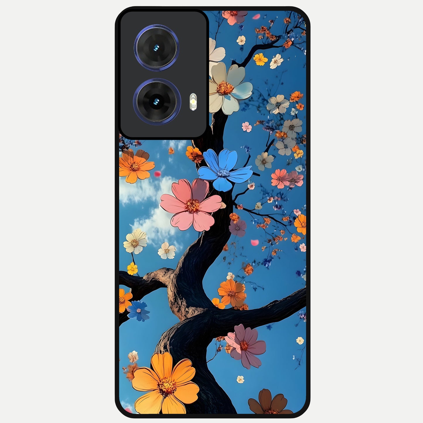  Blossom Dream Sky Glass Case For Moto G85 back cover – full design glossy printed glass finish