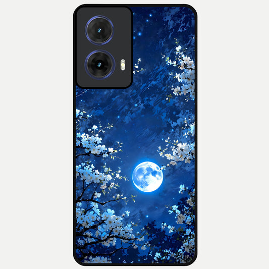  Blossom Moonlight Sky Glass Case For Moto G85 back cover – full design glossy printed glass finish