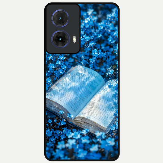  Blue Bloom Tales Glass Case For Moto G85 back cover – full design glossy printed glass finish