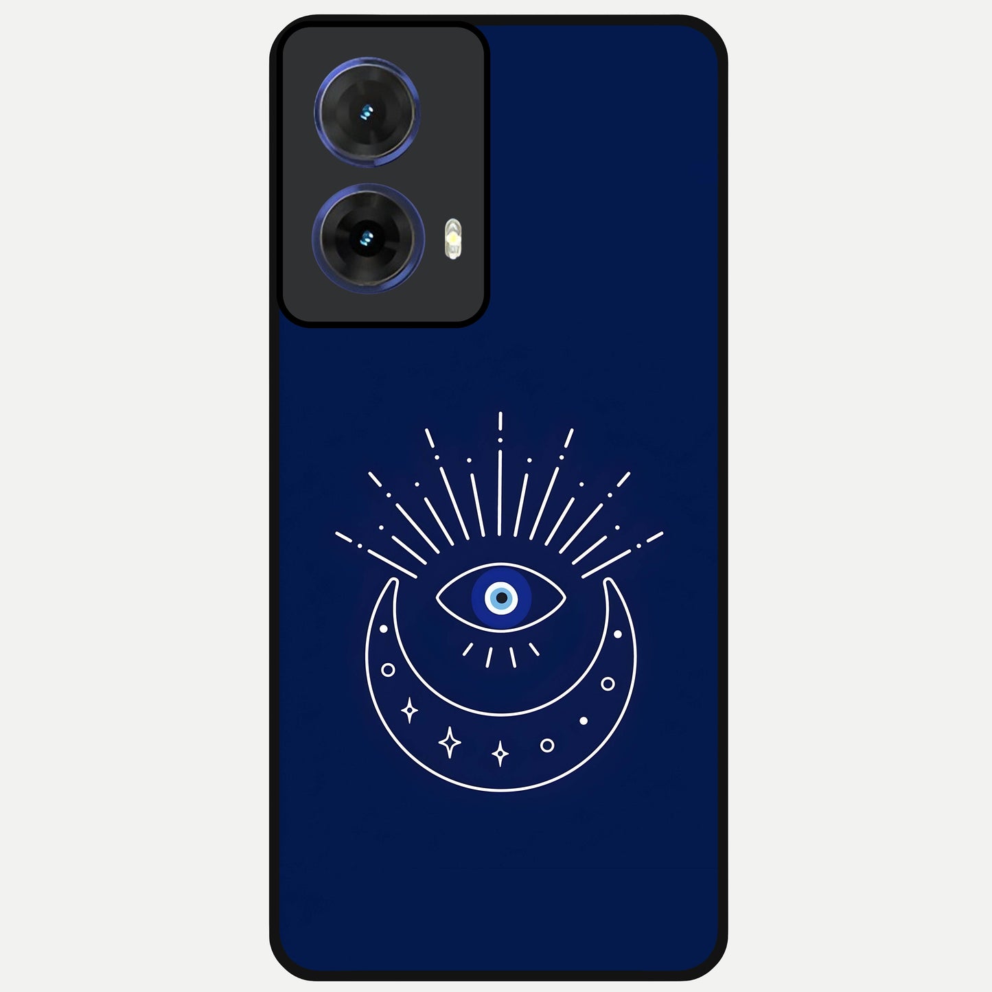  Blue Evil Eye Glass Case For Moto G85 back cover – full design glossy printed glass finish