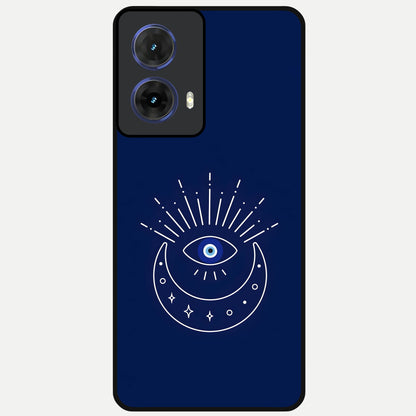  Blue Evil Eye Glass Case For Moto G85 back cover – full design glossy printed glass finish