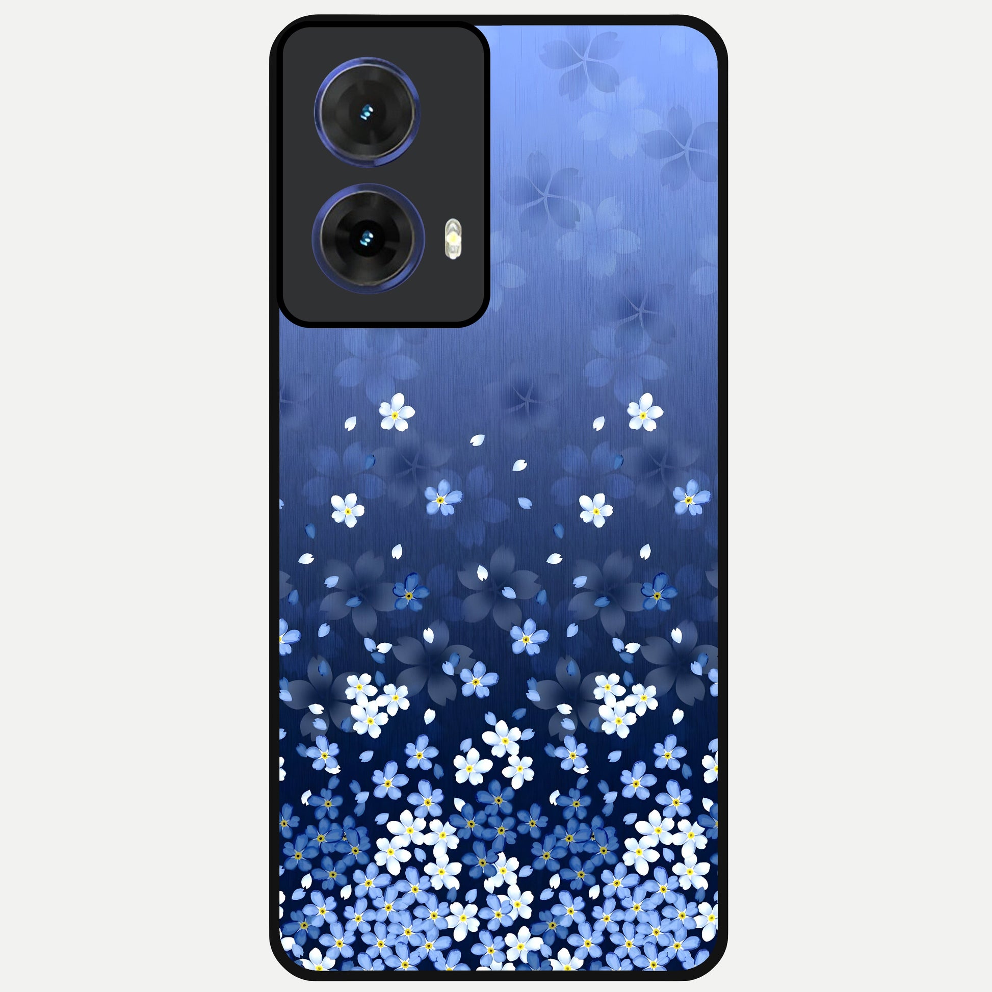  Blue Starry Glass Case For Moto G85 back cover – full design glossy printed glass finish