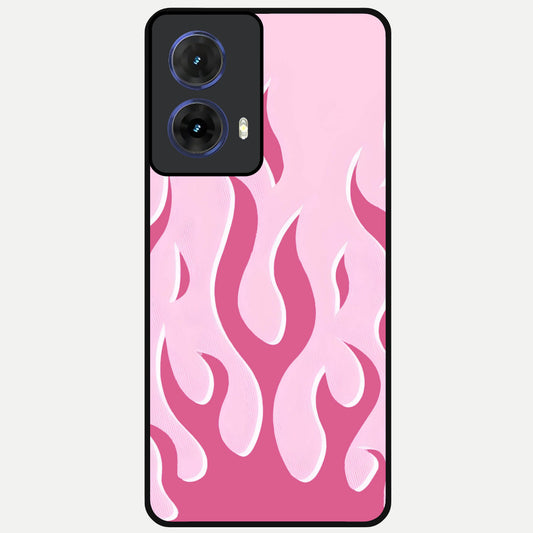  Blush Flame Energy Glass Case For Moto G85 back cover – full design glossy printed glass finish