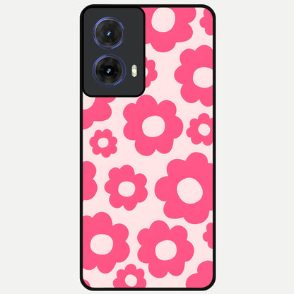  Blush Flower Pop Glass Case For Moto G85 back cover – full design glossy printed glass finish
