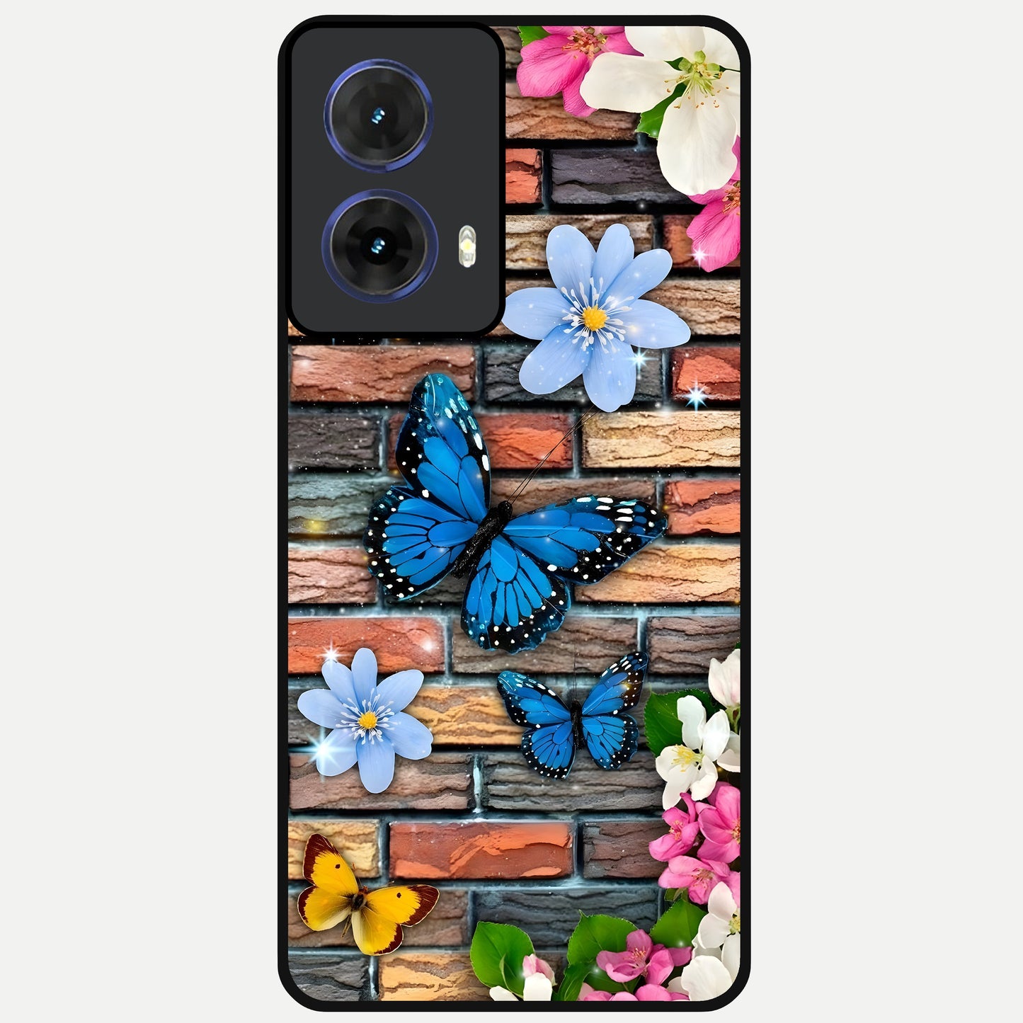  Brick Bloom Flight Glass Case For Moto G85 back cover – full design glossy printed glass finish