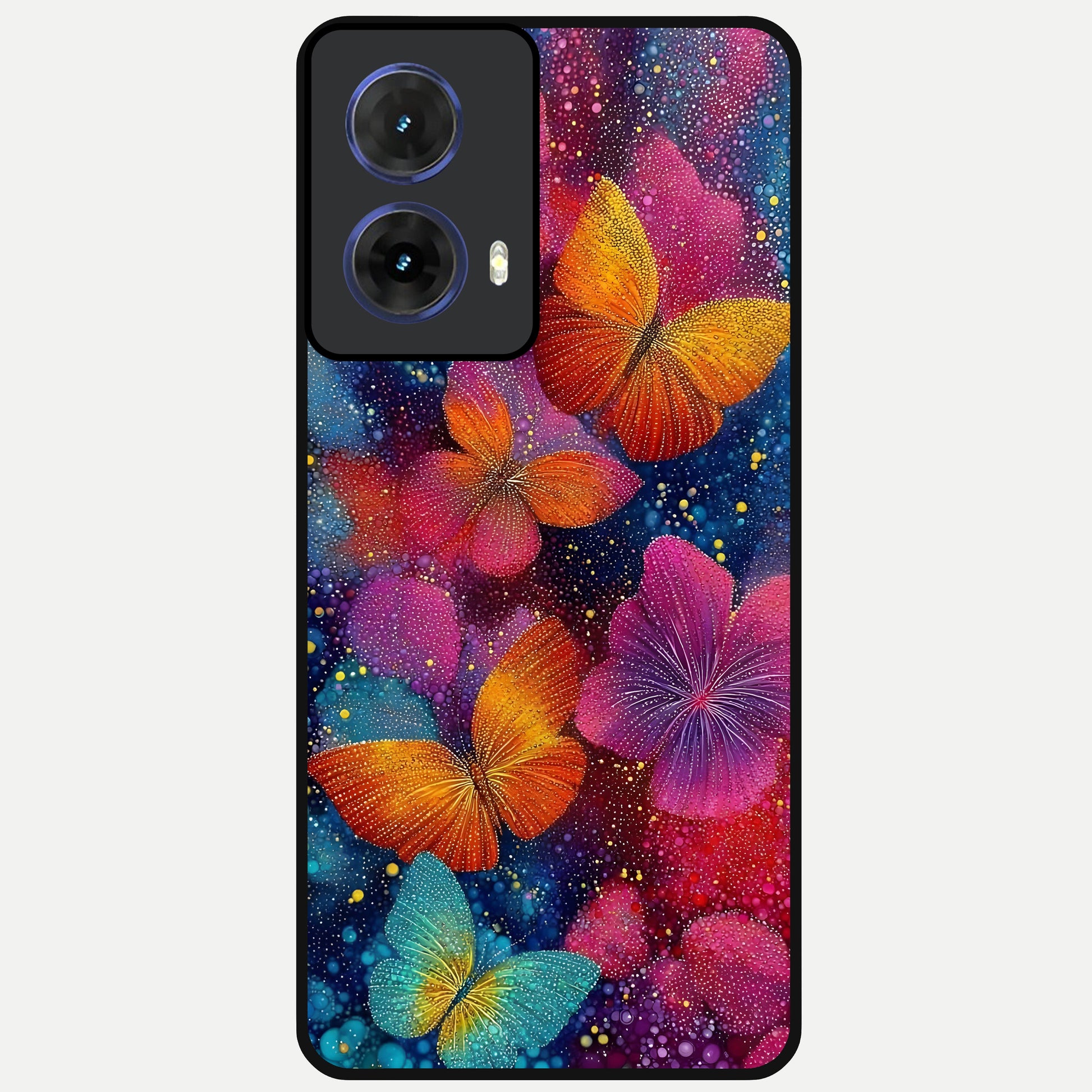  Butterfly Dream Mist Glass Case For Moto G85 back cover – full design glossy printed glass finish