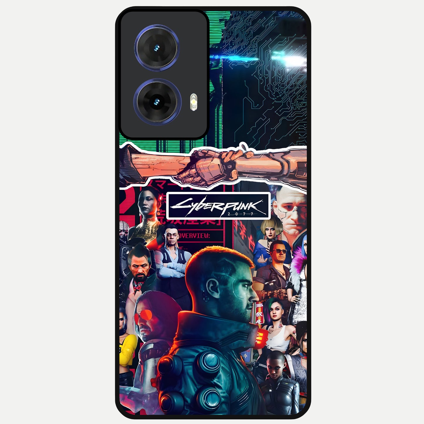  CYBERPUNK Legacy Glass Case For Moto G85 back cover – full design glossy printed glass finish