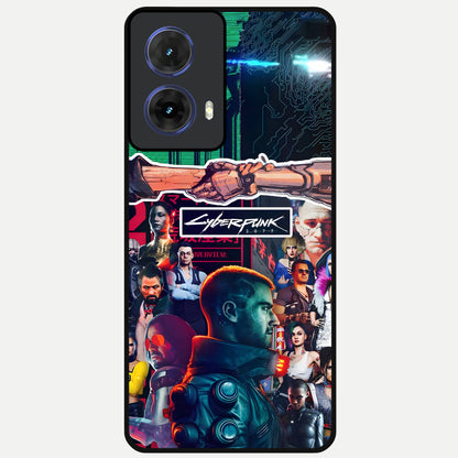  CYBERPUNK Legacy Glass Case For Moto G85 back cover – full design glossy printed glass finish