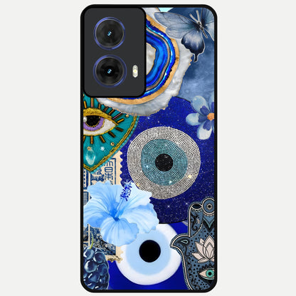  Celestial Blue Vision Glass Case For Moto G85 back cover – full design glossy printed glass finish