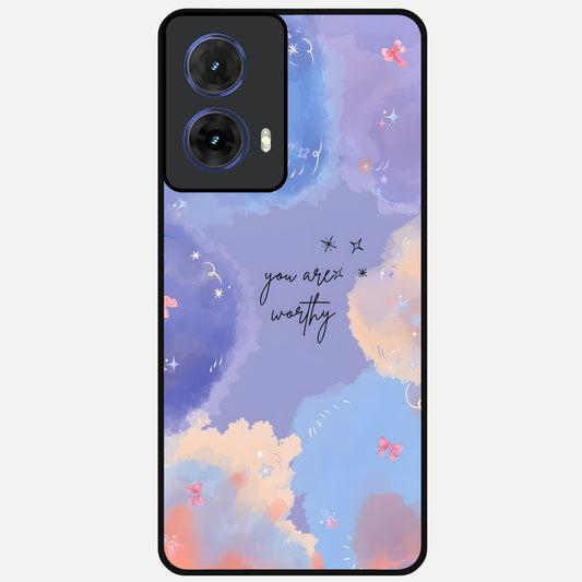  Celestial Cloud Magic Glass Case For Moto G85 back cover – full design glossy printed glass finish