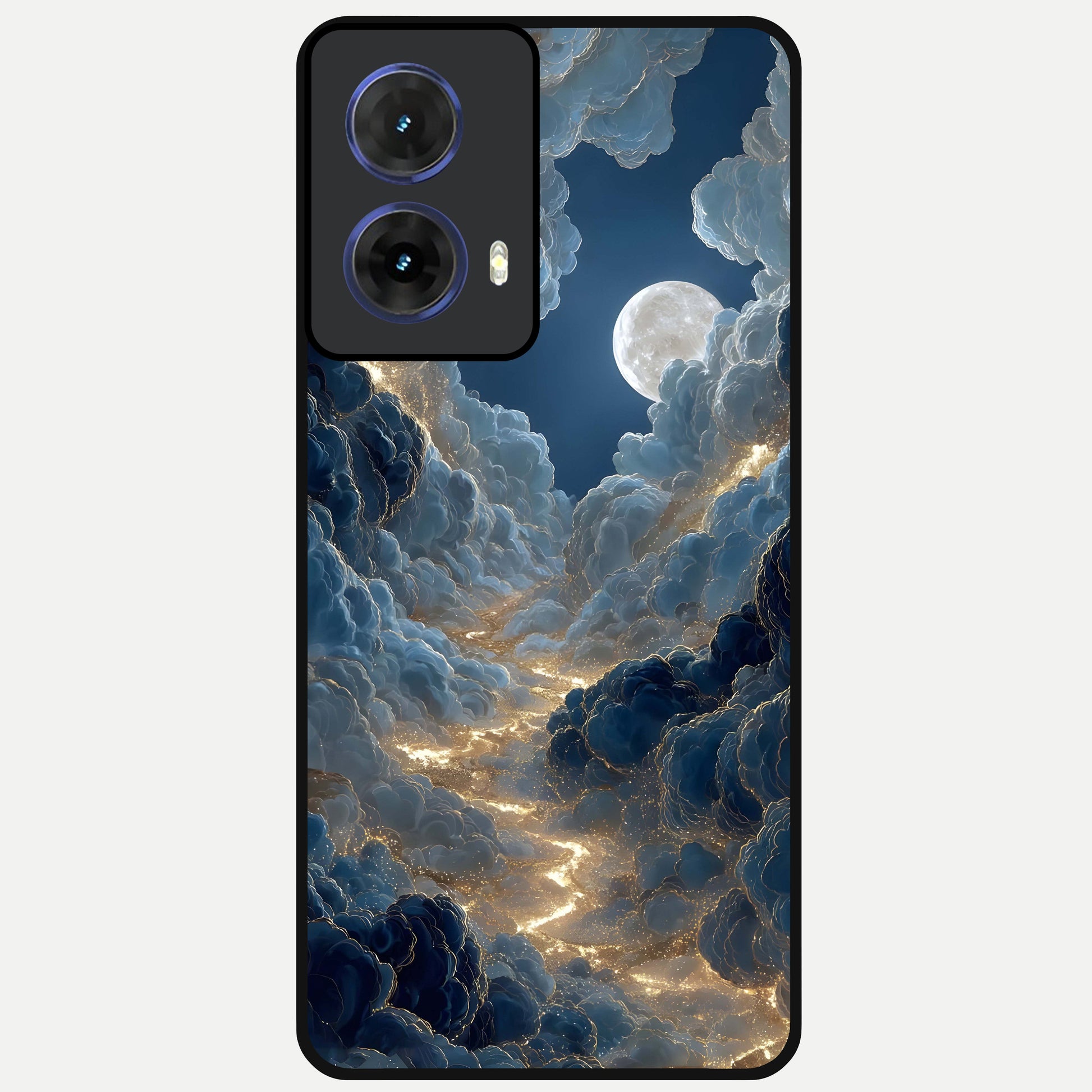  Celestial Cloud Road Glass Case For Moto G85 back cover – full design glossy printed glass finish