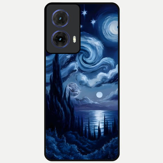  Celestial Dream Van Gogh Glass Case For Moto G85 back cover – full design glossy printed glass finish