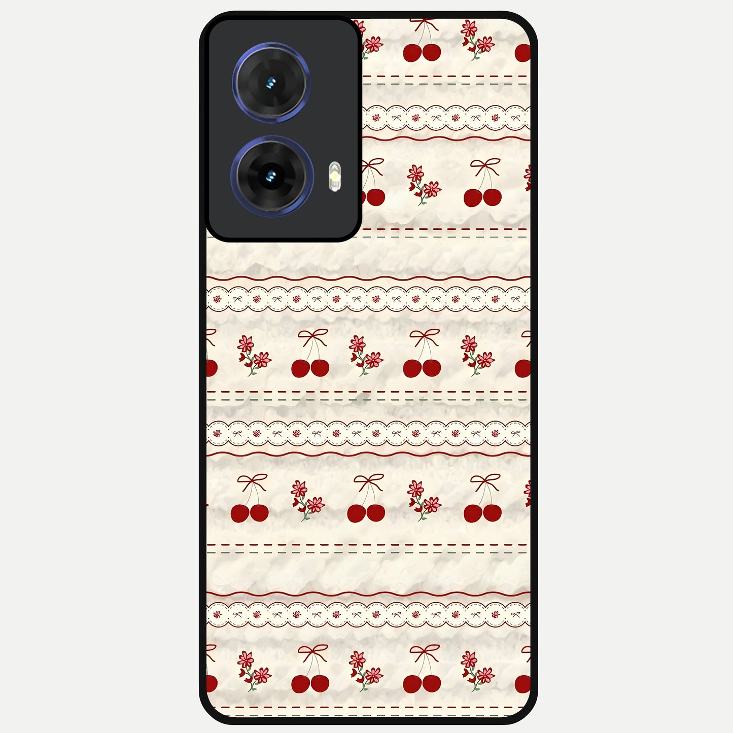  Cherry Bloom Charm Glass Case For Moto G85 back cover – full design glossy printed glass finish