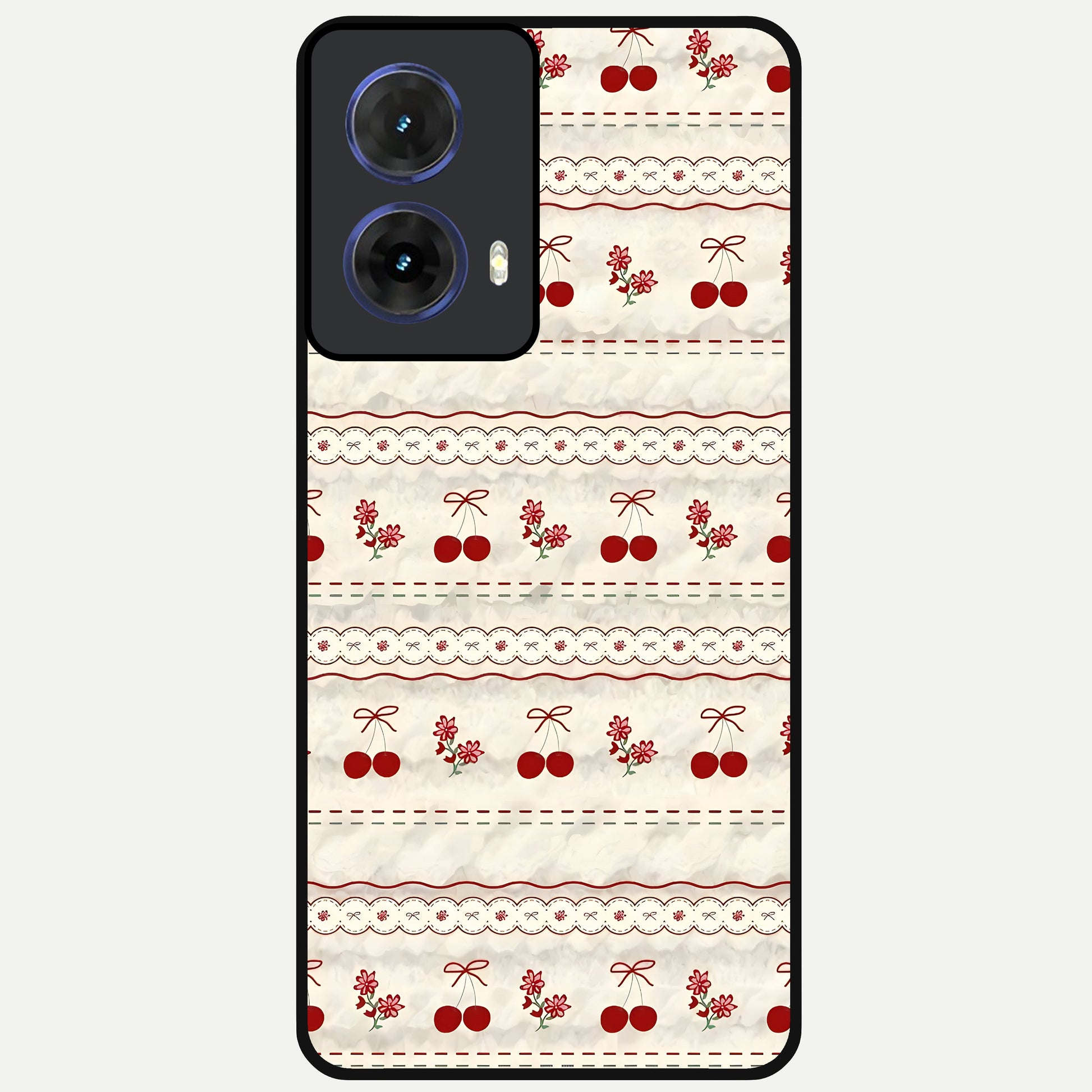  Cherry Bloom Charm Glass Case For Moto G85 back cover – full design glossy printed glass finish