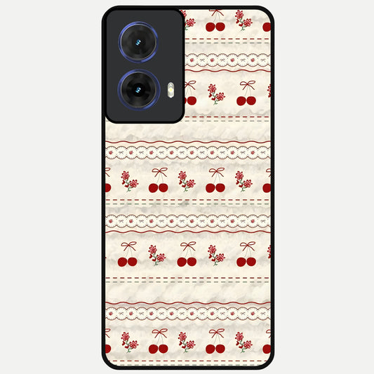  Cherry Bloom Charm Glass Case For Moto G85 back cover – full design glossy printed glass finish