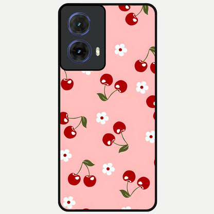  Cherry Love Mood Glass Case For Moto G85 back cover – full design glossy printed glass finish