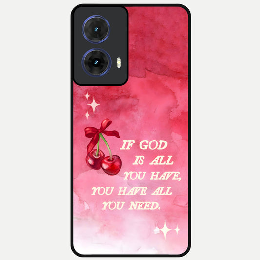  Cherry Quote Glass Case For Moto G85 back cover – full design glossy printed glass finish