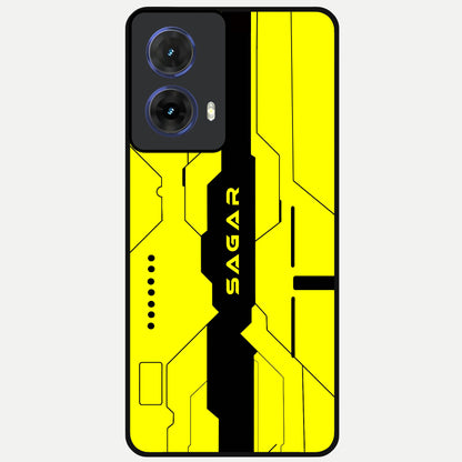  Circuit CYBERPUNK Custom Name Glass Case For Moto G85 back cover – full design glossy printed glass finish