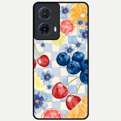  Citrus Bloom Joy Glass Case For Moto G85 back cover – full design glossy printed glass finish