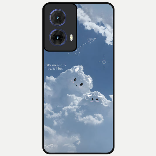  Cloud Bunny Dreams Glass Case For Moto G85 back cover – full design glossy printed glass finish