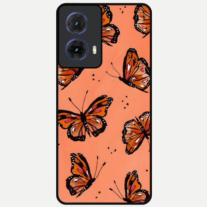  Coral Wing Butterfly Glass Case For Moto G85 back cover – full design glossy printed glass finish